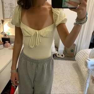 Princess Polly Butter Yellow Bodysuit Size 2